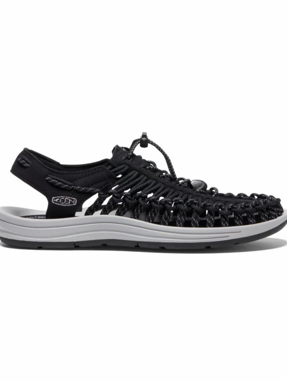 KEEN Uneek Bungee Black Woven Bungee Cord Sandals Women's 10.5 Outdoors Hiking